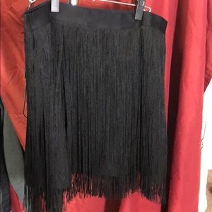 Express black fringe skirt